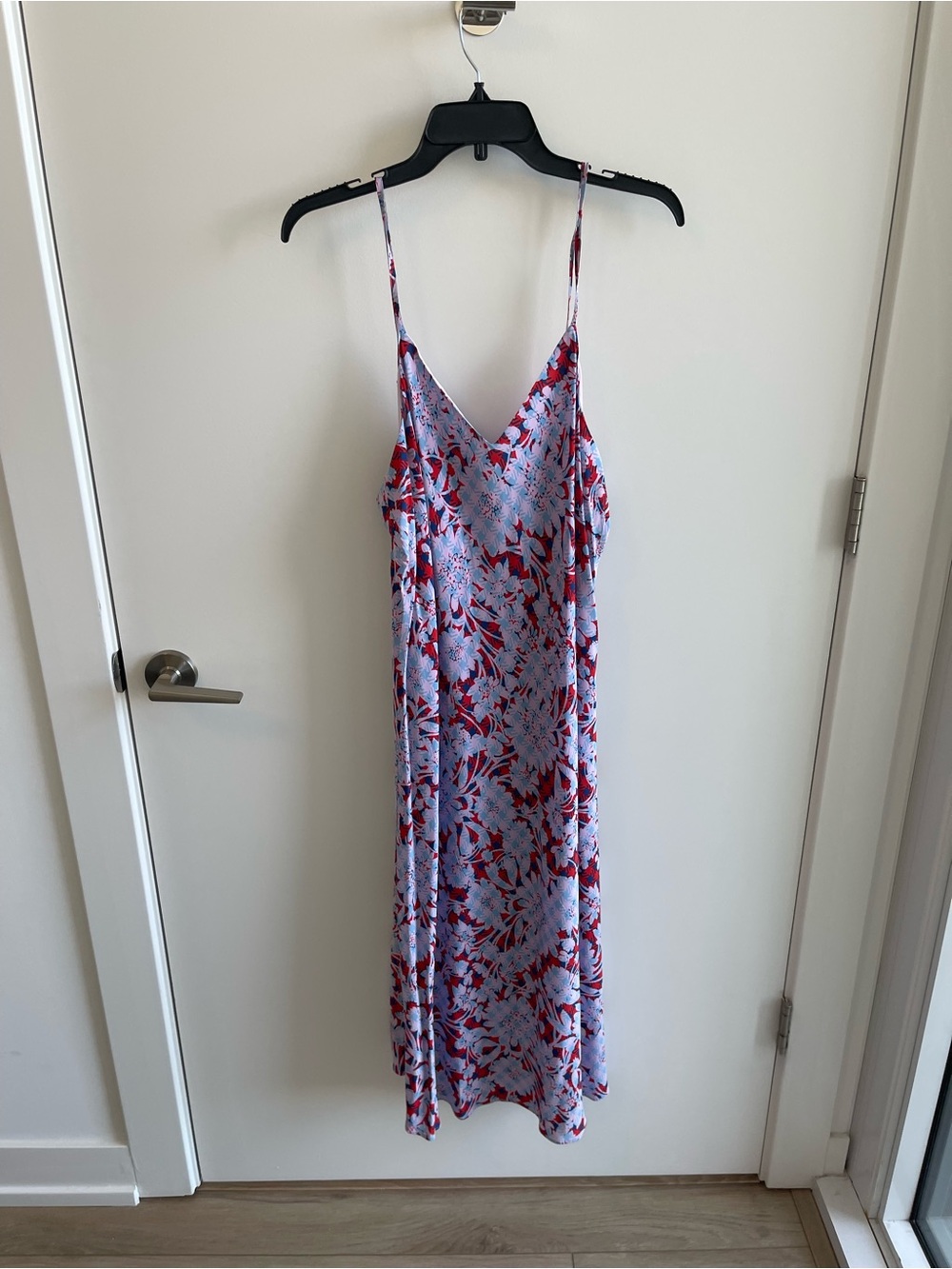 HATCH Maternity Floral Slip Dress in Lavender and Red